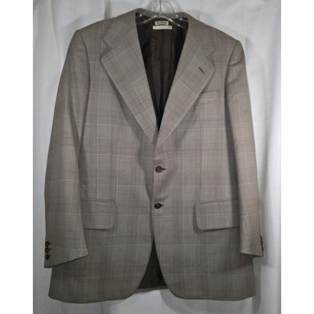 Brioni Giorgio Beverly Hills Italian Wool Plaid Sport Coat Blazer 42R